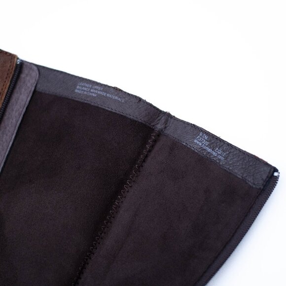 BORN Brown Suede Tall Leather Boots 9.5M Block Heels Buckle Side Zip Distressed - Picture 8 of 12